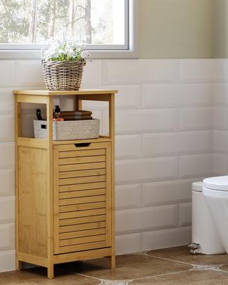 Mobiletto bagno con cesta multiuso