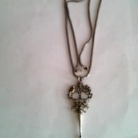 Collana con chiave tutto argento brunito