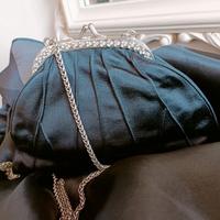 ALBERTA FERRETTI Clutch da sera raso nero strass