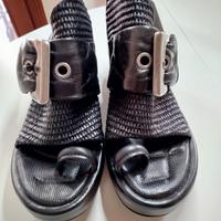 Sandali pelle AS98 zeppa  8 cm