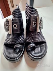 Sandali pelle AS98 zeppa  8 cm