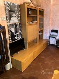 Parete attrezzata Rovere massello