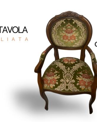 SEDIA POLTRONA CAPOTAVOLA CLASSIC LEGNO INTAGLIATO