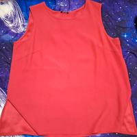 Top smanicato Made in Italy rosso corallo mis. 47