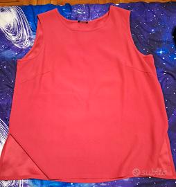 Top smanicato Made in Italy rosso corallo mis. 47