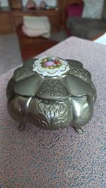 portagioie vintage metallo argentato