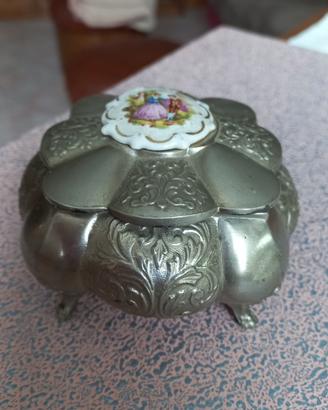 portagioie vintage metallo argentato