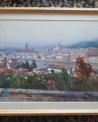 Quadro acquerello Piazzale Michelangelo Firenze