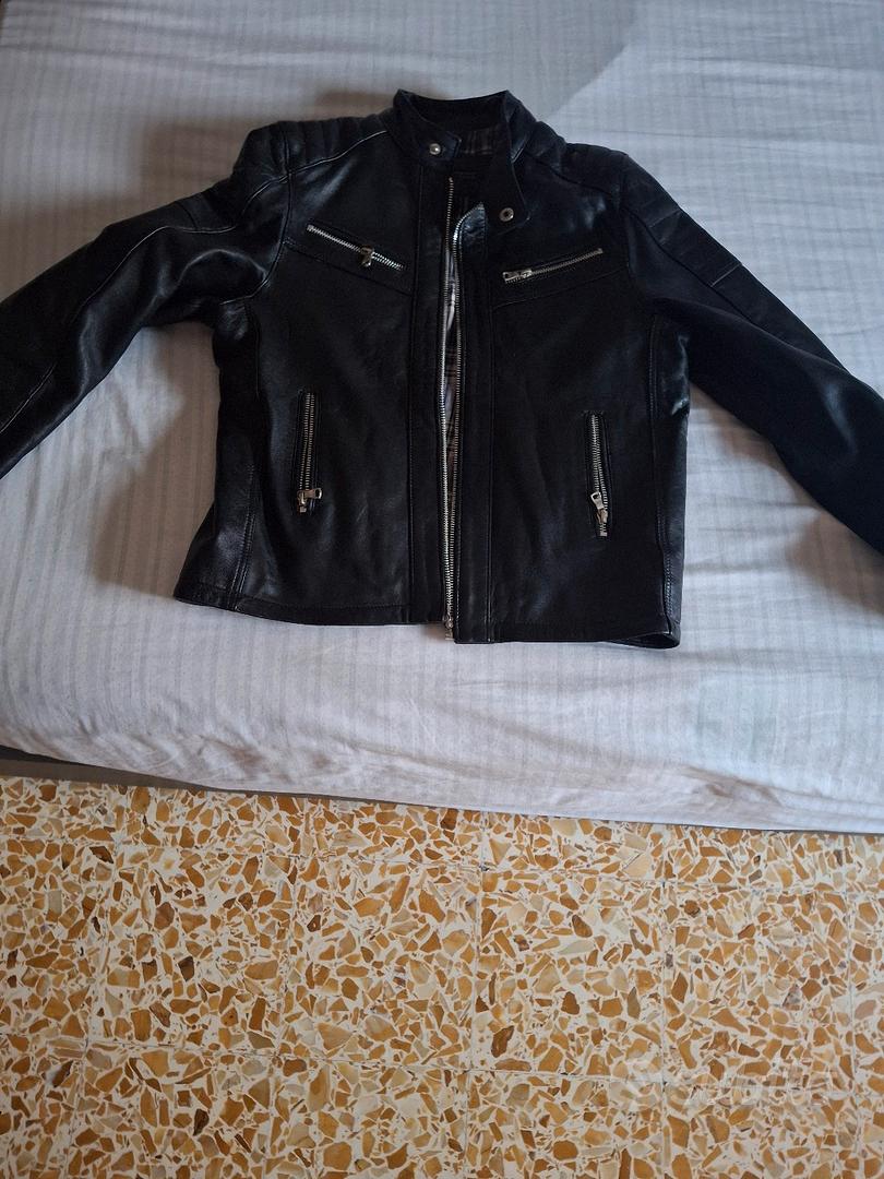 Giacca in vera pelle nera Anzo Cuir