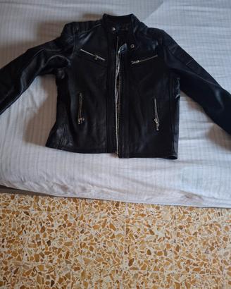Giacca in vera pelle nera Anzo Cuir 