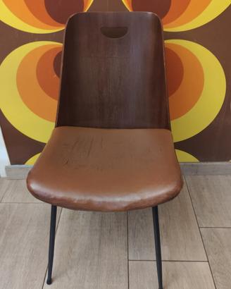 Sedia DU 22 Gastone Rinaldi per Rima 1950 Vintage 