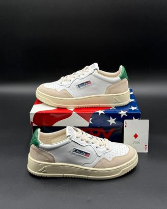 Autry Sneakers medalist low bianche e verdi, 37