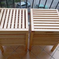 Sgabelli contenitore Ikea in legno naturale 