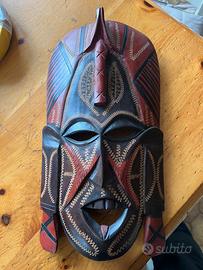 Maschera Masai  africana in legno