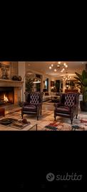 Coppia di poltrone chesterfield  Queen Anne... c
