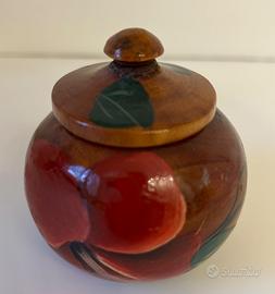 Scatolina vintage in legno dipinto a mano