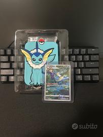 Set pokemon vaporeon AR carta promo e portachiavi
