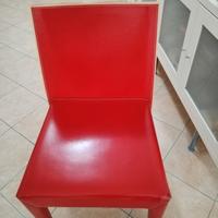 sedia in pelle rossa 