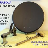 PARABOLA SATELLITARE 80 cm KIT MURO E ANTENNA