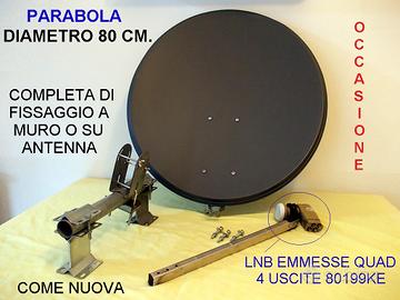 PARABOLA SATELLITARE 80 cm KIT MURO E ANTENNA