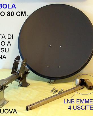 PARABOLA SATELLITARE 80 cm KIT MURO E ANTENNA