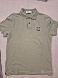 Polo Stone Island verde salvia tg S nuova!