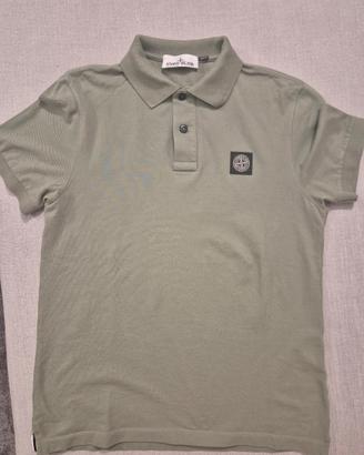 Polo Stone Island verde salvia tg S nuova!