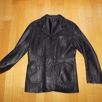 GIACCA in pelle nappa nera Tg. 44, 3 bottoni