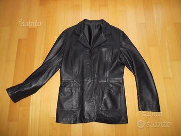 GIACCA in pelle nappa nera Tg. 44, 3 bottoni