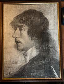 dipinto ritratto di Bernini carboncino datato 1929