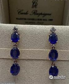 PAIO ORECCHINI ORO18kt. CON DIAMANTI E ZAFFIRI