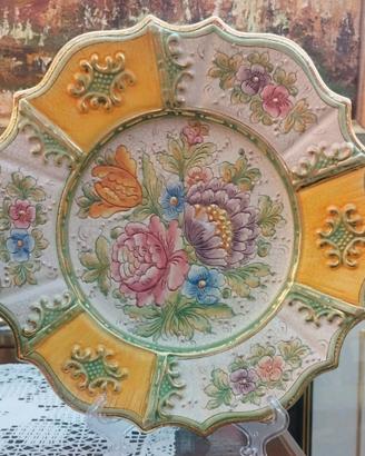 Piatto ceramica artistica Gialletti Deruta 26 cm