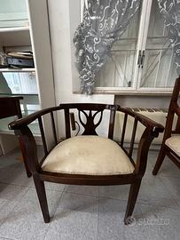 Coppia di poltrone in noce epoca 900