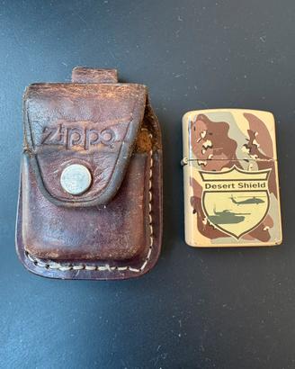 Accendino Zippo Desert Shield 1991 con custodia