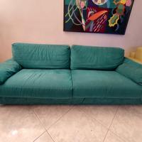 Divano tessuto verde petrolio