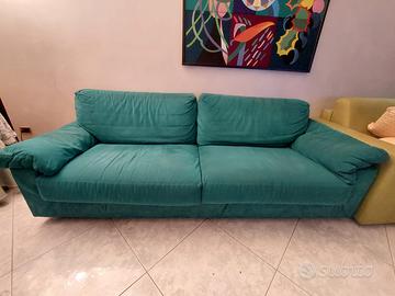 Divano tessuto verde petrolio