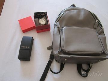 ZAINO DELLA ZARA+OCCHIALI-SOLE+OROLOGIO POLICE-ORI