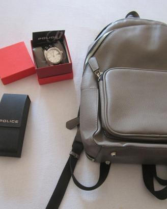 ZAINO DELLA ZARA+OCCHIALI-SOLE+OROLOGIO POLICE-ORI
