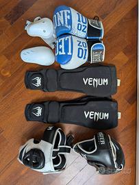 caschetto paratibia guantoni conchiglia mma kick