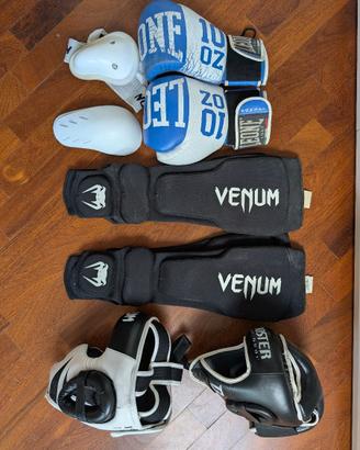 caschetto paratibia guantoni conchiglia mma kick