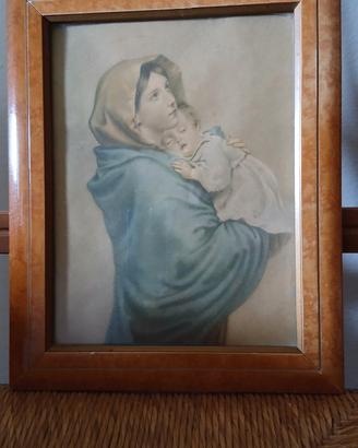 Quadro vintage Madonna con Bambino anni 50