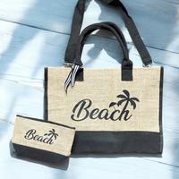Borsa mare + pochette - Beach - beige e nera