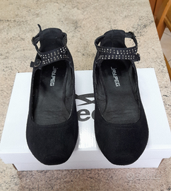 Ballerine camoscio nere