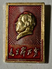 Spilla Distintivo dorata Mao Zedong Mao Tse Tung