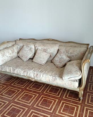 Divano classico stile Luigi XV shabby chic 3 posti