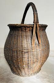 Cesto enorme in Vimini d’arredo anni 40/50