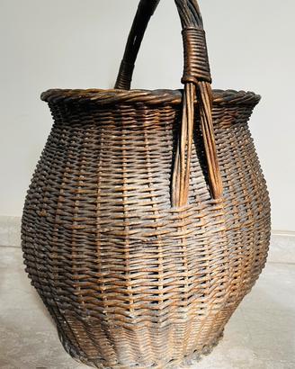 Cesto enorme in Vimini d’arredo anni 40/50
