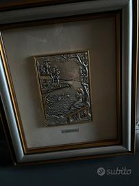 Quadro  argento e foglia oro