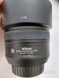 AF-S Nikkor 50mm f/1.8G  fisso 58