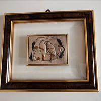 Quadro d'arte decorativa in argento dipinto a mano